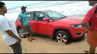 Car stuck at Sea shore at kerala part 1