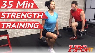35 Min Strength Training for Women & Men at Home - Weight Training Workouts for Men & Women