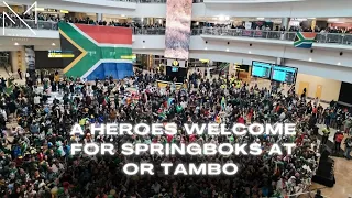 Springboks Arrive at OR Tambo | A Heroes Welcome for the World Rugby Champions