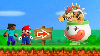 New Super Mario Bros. Wii: Steve's Adventure - 1 Player Co-Op Walkthrough (HD)