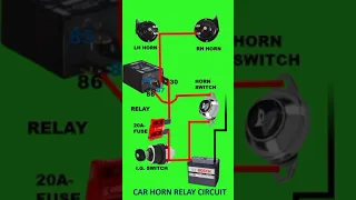 Horn relay wiring (Car horn relay wiring diagram)#shorts #electricalcircuit #wiringdiagram #circuit