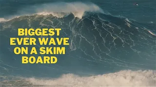 Lucas Fink Rides Biggest Ever Wave on a Skim Board | Nazare December 8 2021