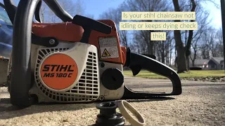 stihl ms180c that wont idle and runs rough watch this