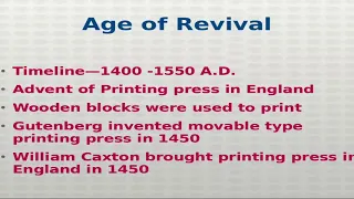 Historical and Political Background of Age of Revival