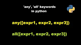 any, all keywords in python