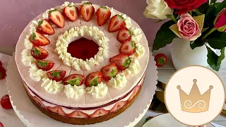 🍓Raffinierte ERDBEER-QUARK-SAHNETORTE! 🍓OHNE GELATINE! MUTTERTAGSTORTE! 🍓Rezept von SUGARPRINCESS