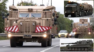 British Army convoys of heavily protected trucks and howitzers 🪖 🇬🇧