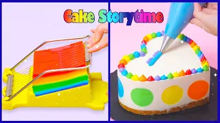 🍰 Cake Storytime 🌈 Satisfying Rainbow Jelly Cake Decorating Recipe