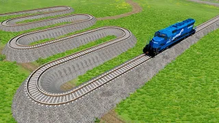 Train Crash - Impossible Snake Rail Tracks vs. Train !!! ▶️ BeamNG.Drive #beamngdrive