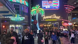 The Fremont Street Experience walk tour| 4k with captions