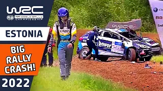 BIG Rally Crash! Ford Fiesta Rally Car Crash and Roll Over at WRC Rally Estonia 2022