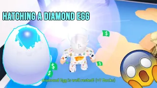 Hatching a DIAMOND EGG in Adopt Me! (Roblox)