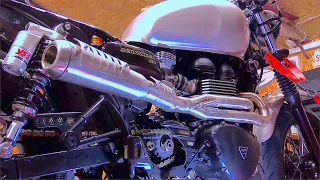 Triumph Scrambler Makeover, Day 7,  "FIRE UP DAY" !