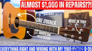 I bought the LAST Brazilian Rosewood @martinguitar  D-35...$1,000 in repairs?!