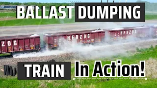 Ballast Dumping Train in Action! -Herzog GPS with lots of dust!-