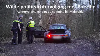 Politie achtervolging met Belgische Porsche eindigt in Midwolda