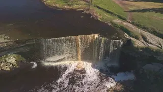 Jägala juga. Водопад Ягала. Jägala Waterfall. Drone video 4К. 02.05.2024