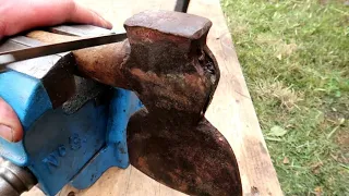 100 Years Old Antique Rusty Axe/Hatchet Restoration