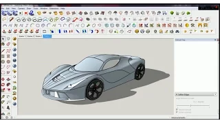 How to make Sport car [ laferrari ] on SketchUp using blueprint [full]