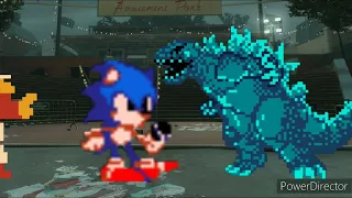 Mario Nes Vs Sonic Nes Vs Godzilla Nes Fnf Sprites Fight Fan Made