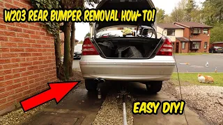 How to Mercedes W203 C Class saloon rear bumper removal  DIY