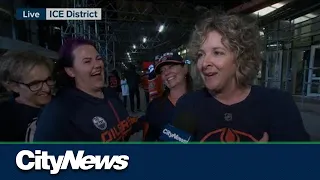 Fans celebrate Oilers win in Game 7