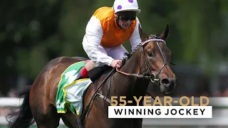 OLDEST UK JOCKEY STILL RIDING LEADS FROM START TO FINISH TO WIN AT NEWMARKET