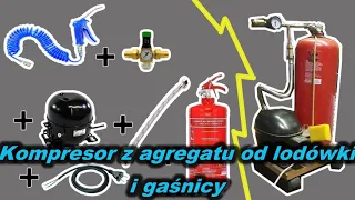 Kompresor warsztatowy z agregatu lodówki i gaśnicy 10l. Tani, cichy, wysokociśnieniowy, 5 lat pracy!