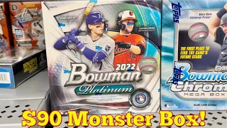 NEW RELEASE AT WALMART!  2022 BOWMAN PLATINUM MONSTER BOX!  2 AUTOS PER BOX!