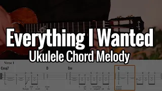 Billie Eilish - Everything I Wanted (Ukulele Chord Melody Fingerstyle) Tabs On Screen