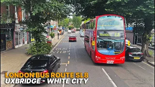 London Bus Ride: Upper-Deck POV on The Superloop SL8 | Uxbridge in West London to White City 🚌