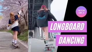 Longboard dancing girls TikTok compilation Part 1 滑板女生 合集1