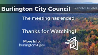 9/14/2020 - Burlington Board of Finance and City Council