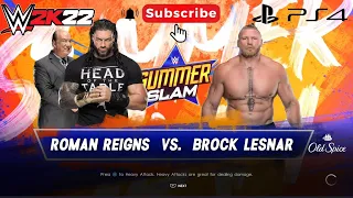 WWE 2K22 (PS4) Roman Reigns vs Brock Lesnar {Epic Match}
