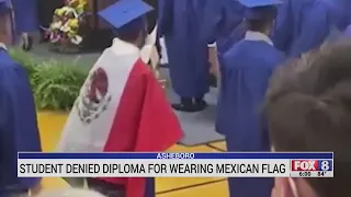 Asheboro High School denies student diploma for wearing Mexican flag over gown