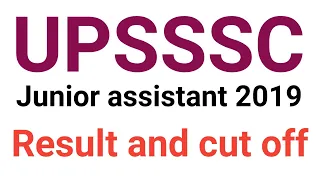upsssc junior assistant result 2019