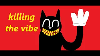 Cartoon cat Killing the vibe (Horror skunx song)