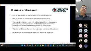 Palestra sobre praticagem no Curso de Extensão em Navegação  Marítima da Antaq