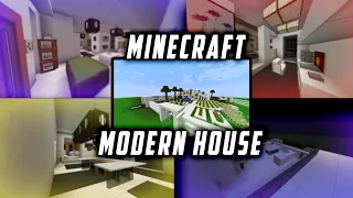 MINECRAFT MODERN HOUSE interior & outdoor DESIGN (Modern House Tutorial)