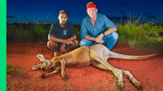 Rare Kangaroo Cooked Underground!! Aboriginal Earth Oven in Australia!!