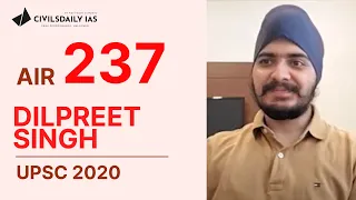 UPSC Topper || Dilpreet Singh, UPSC 2020, AIR 237 || Mock Interview with Civilsdaily