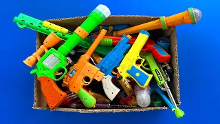 Box Full Of Toys! Collecting 7 Sniper Gun AK47 MACHINE GUN My Massive Real & Fake Nerf Gun Light Gun