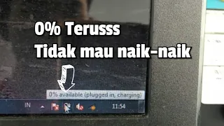 Baterai laptop plugged in charging tapi tidak mengisi. 0% Available (plugged in, charging) | Fix ✓