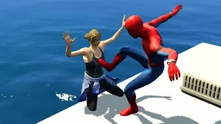 GTA 5 Water Ragdolls | SPIDERMAN Jumps/Fails #3 (Euphoria physics | Funny  Moments)