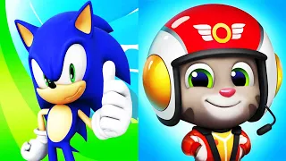 Talking Tom Sky Run Vs Sonic Dash Endless Running & Racing Gameplay for android & Ios