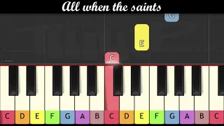 Traditional song -  When the saints go marching in (very easy piano for children or begginers)