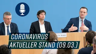 Bundespressekonferenz mit Jens Spahn, Lothar Wieler und Christian Drosten zum Coronavirus