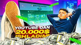 Youtubedan 20.000$ Topdim! 2022-Yil Youtube Qancha Pul To'layapti! Youtubedan Pul tоpish siri!