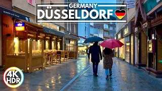 🇩🇪 Highlights of Rainy Düsseldorf City, February 2024 - Walking Tour 4K HDR 60fps