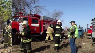 МЧС Командно – штабные учения, в Старомайнском районе Ульяновской обл. по ликвидации лесного пожара.